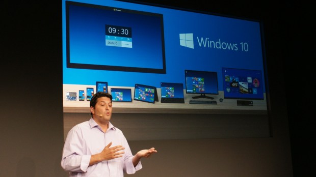 Terry Myerson, Executive Vice President of Operating System di Microsoft, presenta Microsoft 10 a San Francisco: “Windows è a una svolta epocale ed è tempo per un nuovo Windows,” dichiara Myerson. “Non sarebbe stato corretto chiamarlo Windows 9.” 
